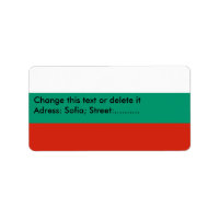 Etiqueta de personalizado con bandera de Bulgaria