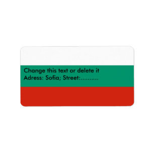Etiqueta de personalizado con bandera de Bulgaria