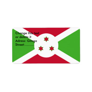 Etiqueta de personalizado con bandera de Burundi