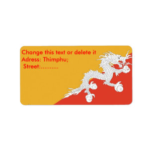 Etiqueta de personalizado con bandera de Bután