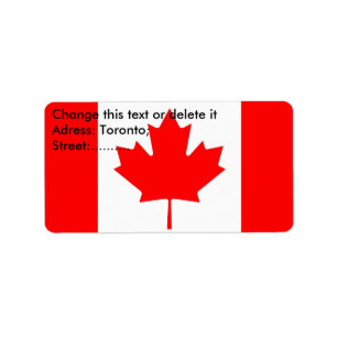 Etiqueta de personalizado con bandera de Canadá