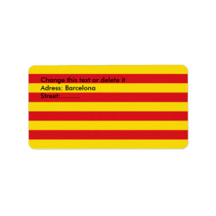 Etiqueta de personalizado con bandera de Cataluña