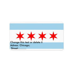 Etiqueta de personalizado con bandera de Chicago,