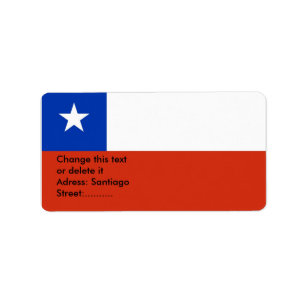 Etiqueta de personalizado con bandera de Chile