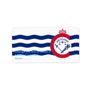 Etiqueta de personalizado con bandera de Cincinnat