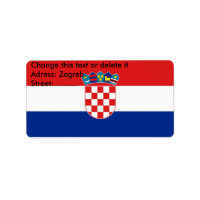 Etiqueta de personalizado con bandera de Croacia