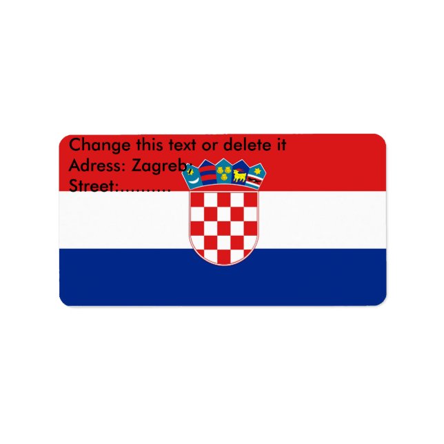 Etiqueta de personalizado con bandera de Croacia (Frente)