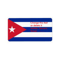 Etiqueta de personalizado con bandera de Cuba