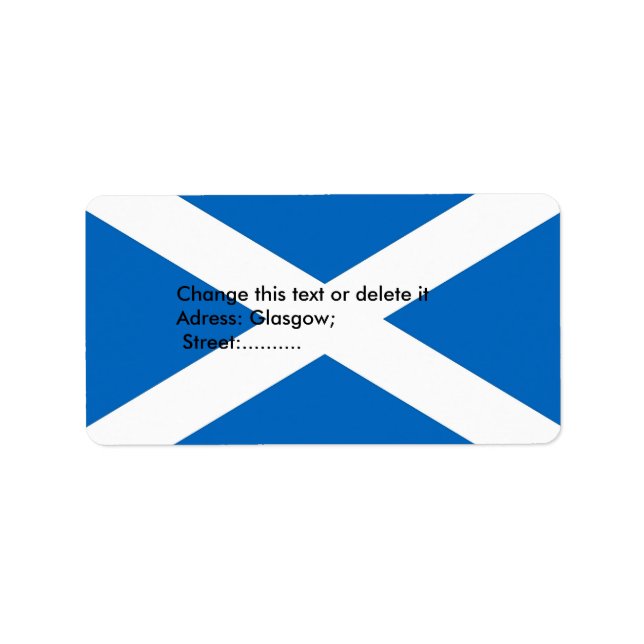 Etiqueta de personalizado con bandera de Escocia (Frente)