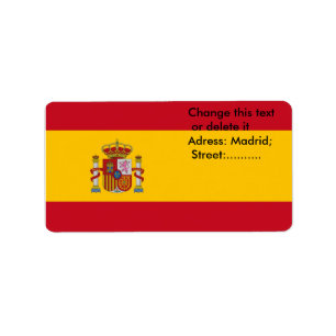 Etiqueta de personalizado con bandera de España