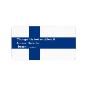 Etiqueta de personalizado con bandera de Finlandia