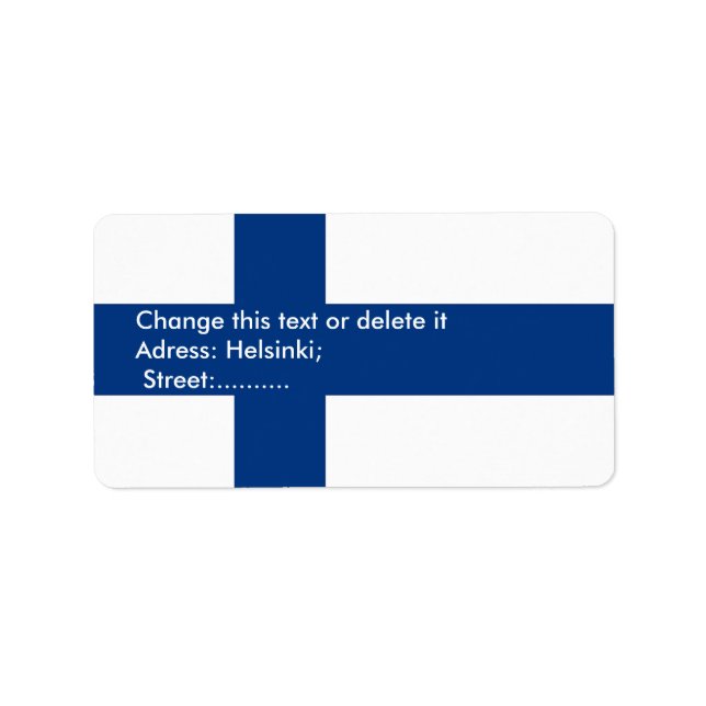 Etiqueta de personalizado con bandera de Finlandia (Frente)