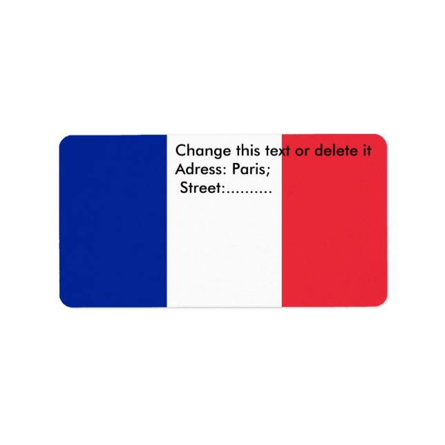 Etiqueta de personalizado con bandera de Francia (Frente)