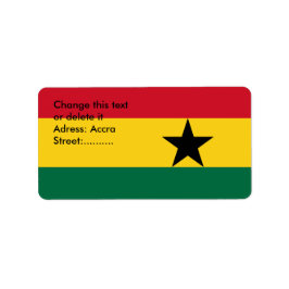Etiqueta de personalizado con bandera de Ghana