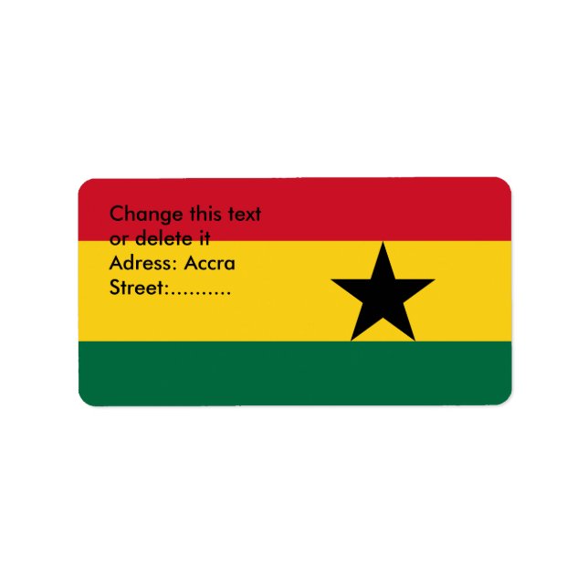 Etiqueta de personalizado con bandera de Ghana (Frente)