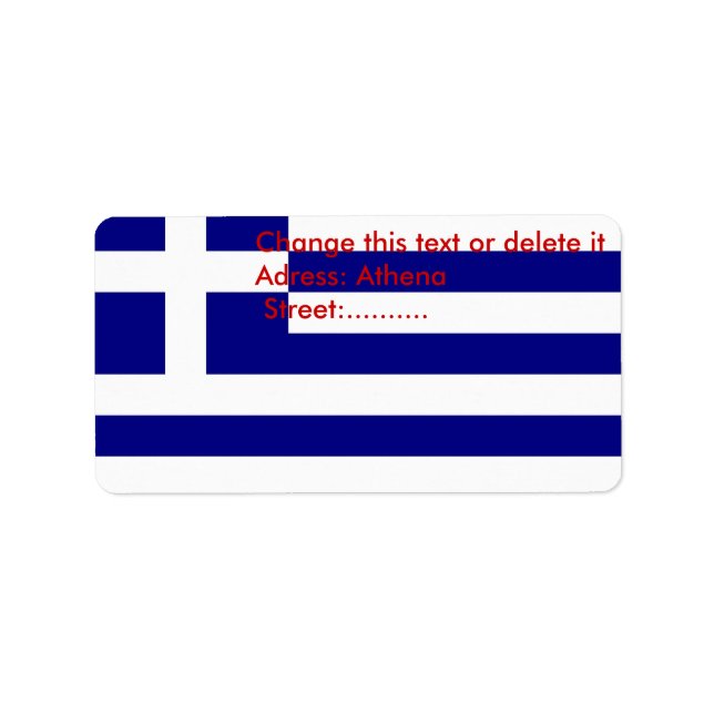 Etiqueta de Personalizado con bandera de Grecia (Frente)