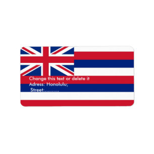 Etiqueta de personalizado con bandera de Hawai, EE