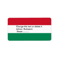 Etiqueta de personalizado con bandera de Hungría