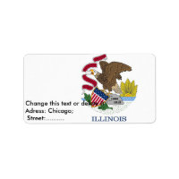 Etiqueta de personalizado con bandera de Illinois,