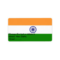 Etiqueta de personalizado con bandera de India