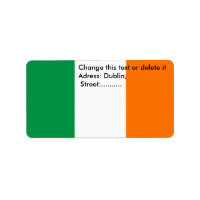 Etiqueta de personalizado con bandera de Irlanda