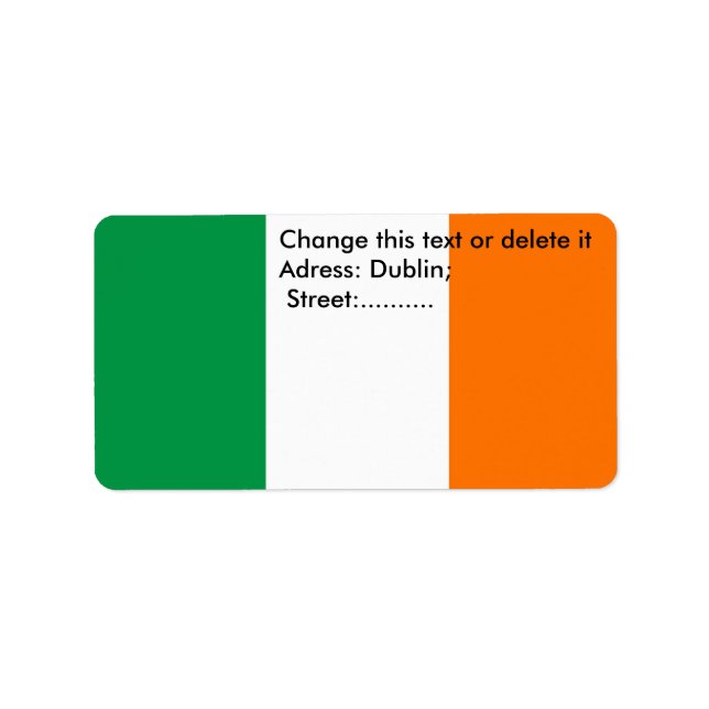 Etiqueta de personalizado con bandera de Irlanda (Frente)