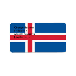 Etiqueta de personalizado con bandera de Islandia