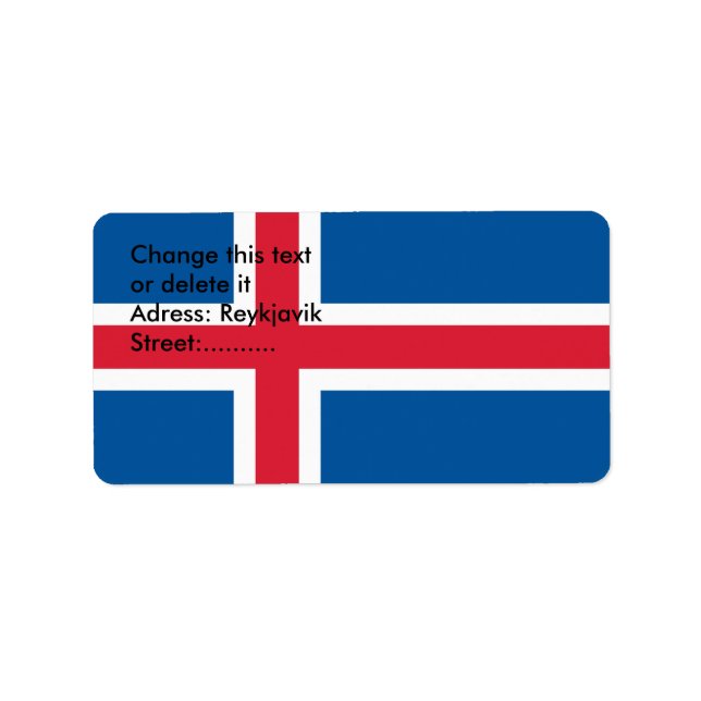 Etiqueta de personalizado con bandera de Islandia (Frente)