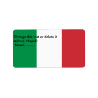 Etiqueta de personalizado con bandera de Italia