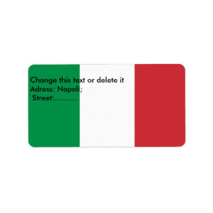 Etiqueta de personalizado con bandera de Italia