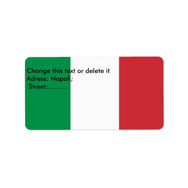 Etiqueta de personalizado con bandera de Italia (Frente)