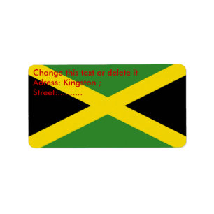 Etiqueta de personalizado con bandera de Jamaica