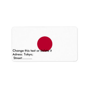 Etiqueta de personalizado con bandera de Japón