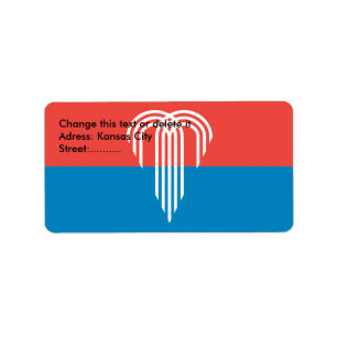 Etiqueta de personalizado con bandera de Kansas Ci