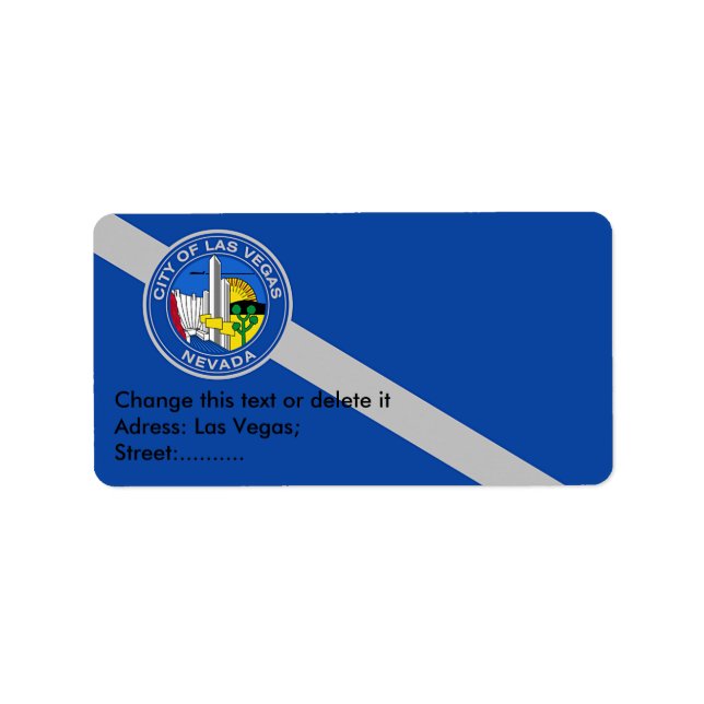 Etiqueta de personalizado con bandera de Las Vegas (Frente)