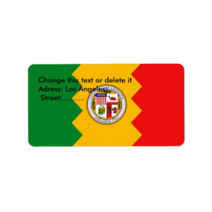 Etiqueta de personalizado con bandera de Los Ángel
