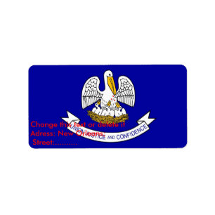 Etiqueta de personalizado con bandera de Luisiana,