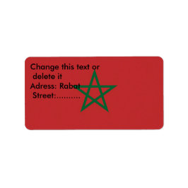 Etiqueta de personalizado con bandera de Marruecos