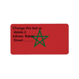 Etiqueta de personalizado con bandera de Marruecos