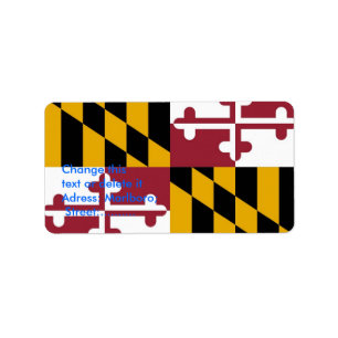 Etiqueta de personalizado con bandera de Maryland,
