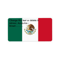 Etiqueta de personalizado con bandera de México