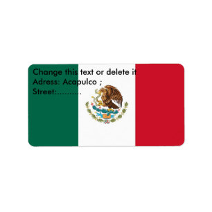 Etiqueta de personalizado con bandera de México