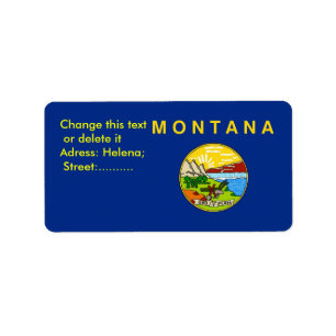 Etiqueta de personalizado con bandera de Montana,