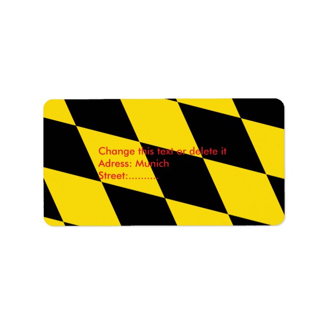 Etiqueta de personalizado con bandera de Múnich, B (Frente)