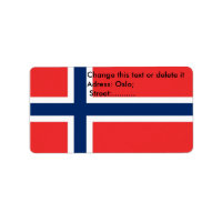 Etiqueta de personalizado con bandera de Noruega