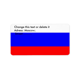 Etiqueta de personalizado con bandera de Rusia