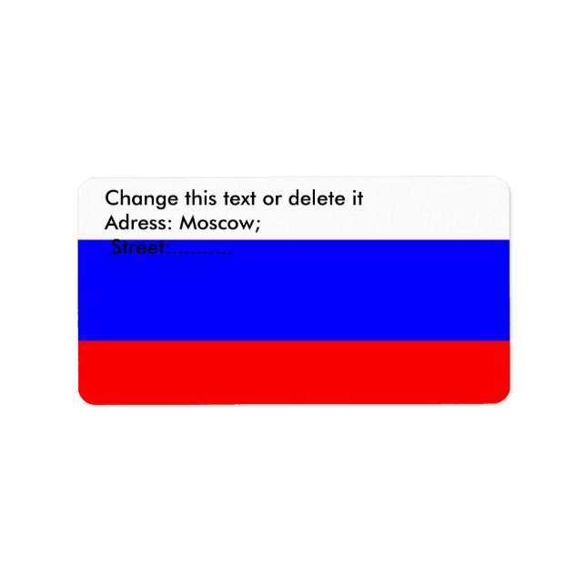 Etiqueta de personalizado con bandera de Rusia (Frente)