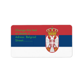 Etiqueta de personalizado con bandera de Serbia