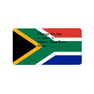 Etiqueta de personalizado con bandera de Sudáfrica