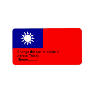 Etiqueta de personalizado con bandera de Taiwán